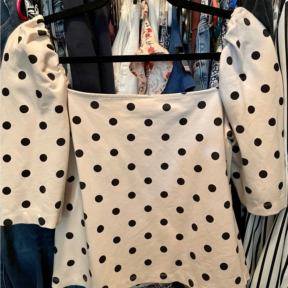 H&M Polka Dot Puff Sleeve Top - Picture 3 of 3
